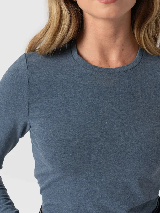 Saint and Sofia Glen Crew Neck Tee Long Sleeve - Blue