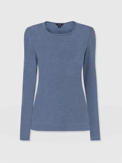 Saint and Sofia Glen Crew Neck Tee Long Sleeve - Blue