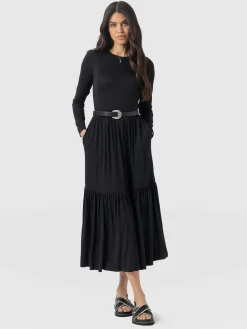 Saint and Sofia Greenwich Dress Long Sleeve - Black