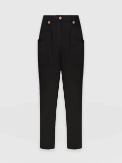 Saint and Sofia High Waisted Cargo Pant - Black