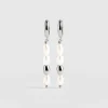 Saint and Sofia Jacqueline Pearl Drop Earrings - Silver