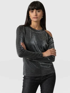 Saint and Sofia Jasna Cold Shoulder Tee - Silver