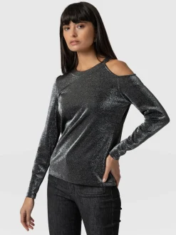 Saint and Sofia Jasna Cold Shoulder Tee - Silver