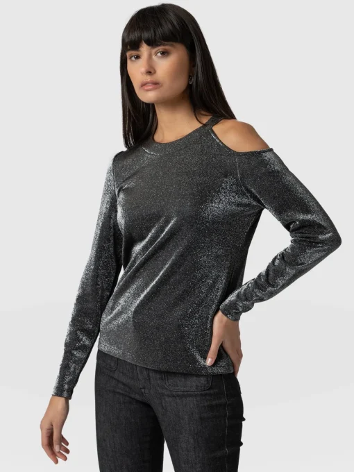 Saint and Sofia Jasna Cold Shoulder Tee - Silver