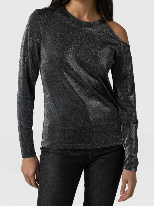 Saint and Sofia Jasna Cold Shoulder Tee - Silver