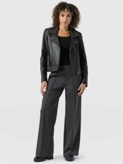 Saint and Sofia Keller Wide Leg Pant - Charcoal