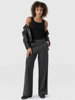 Saint and Sofia Keller Wide Leg Pant - Charcoal