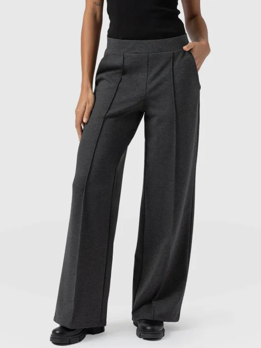 Saint and Sofia Keller Wide Leg Pant - Charcoal