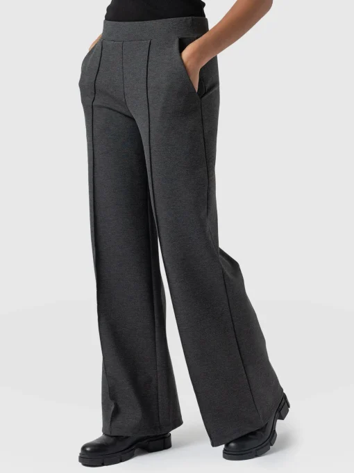 Saint and Sofia Keller Wide Leg Pant - Charcoal