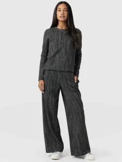 Saint and Sofia Keller Wide Leg Pant - Grey/Black