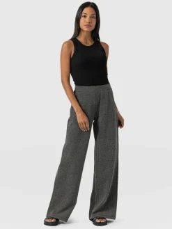 Saint and Sofia Keller Wide Leg Pant - Grey Twill