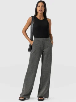 Saint and Sofia Keller Wide Leg Pant - Grey Twill