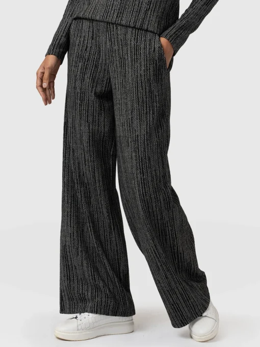 Saint and Sofia Keller Wide Leg Pant - Grey/Black