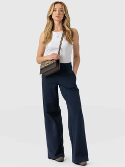Saint and Sofia Keller Wide Leg Pant - Navy Twill