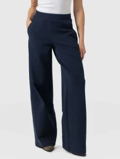 Saint and Sofia Keller Wide Leg Pant - Navy Twill