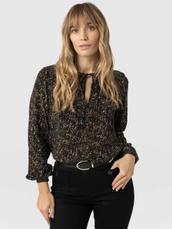 Saint and Sofia Kristen Blouse - Ditsy Leopard