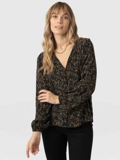 Saint and Sofia Kristen Blouse - Ditsy Leopard
