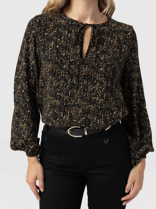 Saint and Sofia Kristen Blouse - Ditsy Leopard