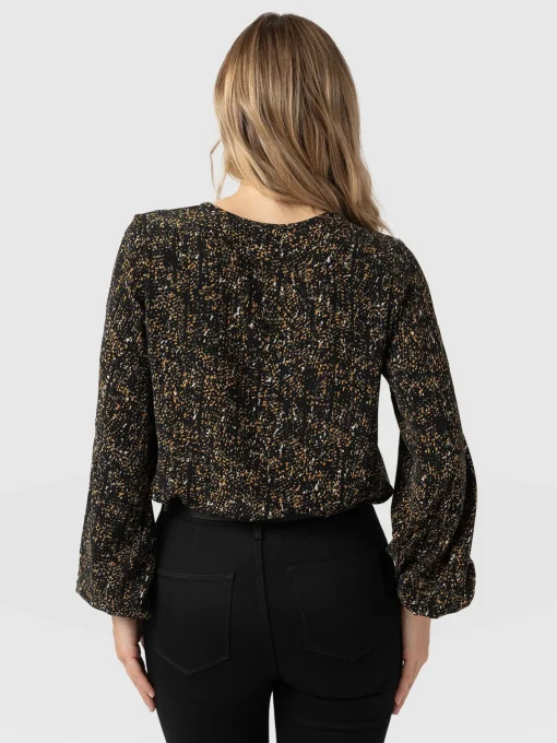 Saint and Sofia Kristen Blouse - Ditsy Leopard