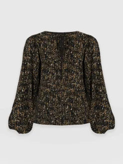 Saint and Sofia Kristen Blouse - Ditsy Leopard
