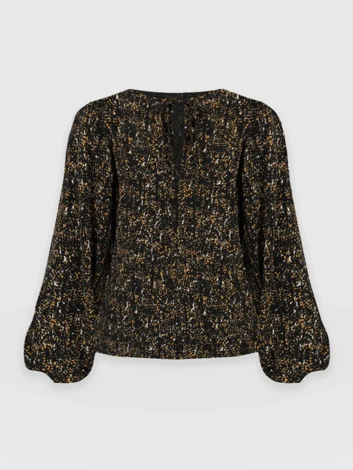 Saint and Sofia Kristen Blouse - Ditsy Leopard