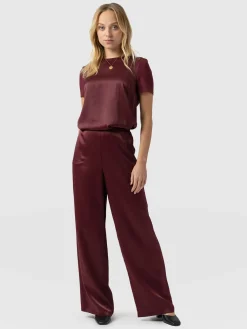 Saint and Sofia Langley Wide Leg Pant - Maroon