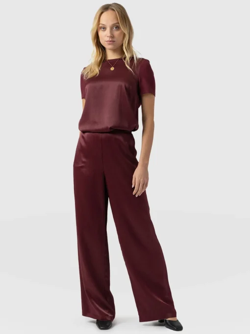 Saint and Sofia Langley Wide Leg Pant - Maroon