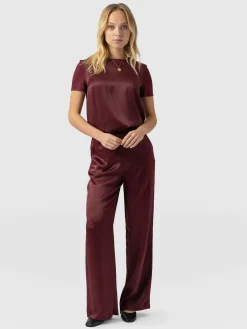 Saint and Sofia Langley Wide Leg Pant - Maroon