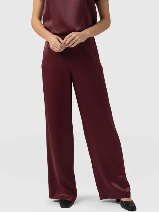Saint and Sofia Langley Wide Leg Pant - Maroon