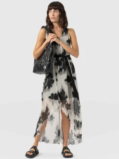 Saint and Sofia Lexi High Low Dress - White Fade Floral