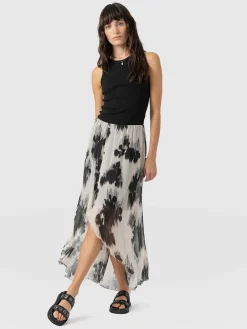 Saint and Sofia Lexi High Low Skirt - White Fade Floral