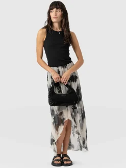 Saint and Sofia Lexi High Low Skirt - White Fade Floral