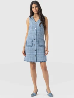 Saint and Sofia Luther Mini Dress - Pale Blue