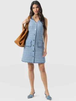 Saint and Sofia Luther Mini Dress - Pale Blue