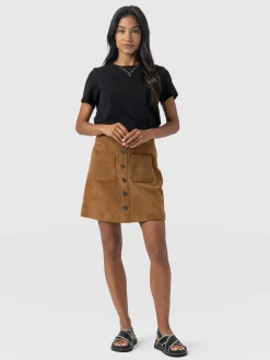 Saint and Sofia Luther Suede Mini Skirt - Camel
