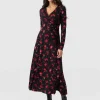 Saint and Sofia Maggie Wrap Midi Dress - Pink Aurora