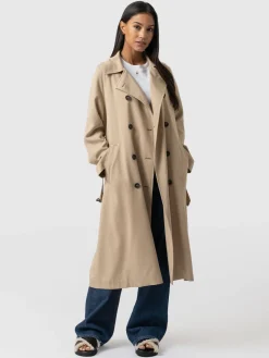 Saint and Sofia Marion Double Breasted Trench - Beige