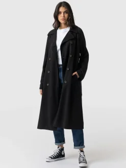 Saint and Sofia Marion Double Breasted Trench - Black