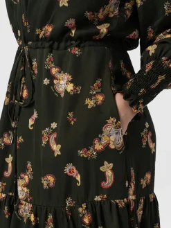 Saint and Sofia Mini Olivia Zip Up Dress - Khaki Paisley