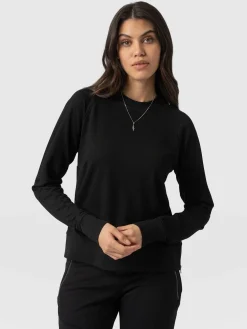 Saint and Sofia Morgan Zip Sweater - Black