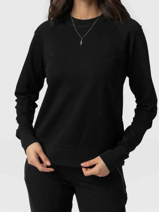 Saint and Sofia Morgan Zip Sweater - Black