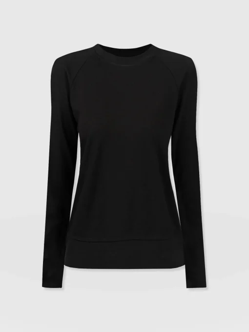 Saint and Sofia Morgan Zip Sweater - Black