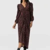 Saint and Sofia Paloma Ruched Dress - Red Ditsy Leopard