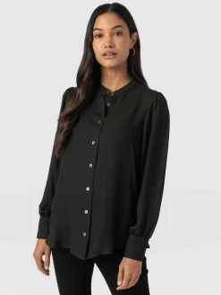 Saint and Sofia Paxton Pussybow Blouse - Black