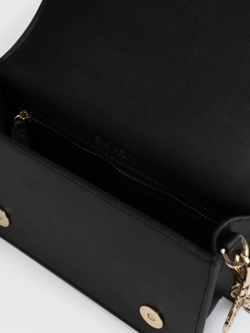 Saint and Sofia Primrose Wallet on Chain - Beige/Black Raffia