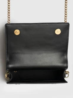 Saint and Sofia Primrose Wallet on Chain - Beige/Black Raffia
