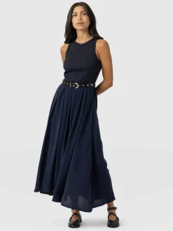 Saint and Sofia Renee Contrast Dress - Navy