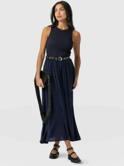 Saint and Sofia Renee Contrast Dress - Navy