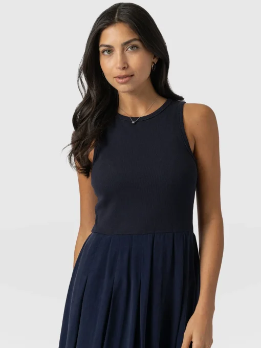Saint and Sofia Renee Contrast Dress - Navy