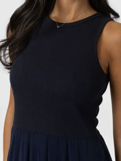 Saint and Sofia Renee Contrast Dress - Navy